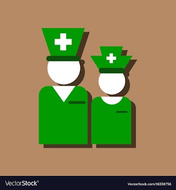 Flat icon design collection nursing staff vector image