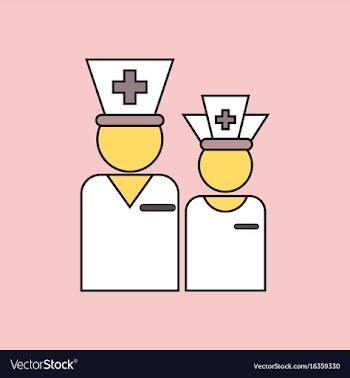 Flat icon design collection nursing staff vector image