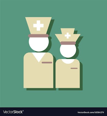 Flat icon design collection nursing staff vector image