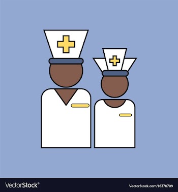 Flat icon design collection nursing staff vector image