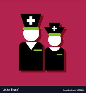 Flat icon design collection nursing staff vector image