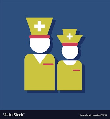 Flat icon design collection nursing staff vector image