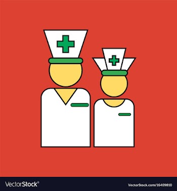 Flat icon design collection nursing staff vector image