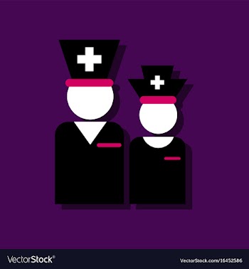 Flat icon design collection nursing staff vector image