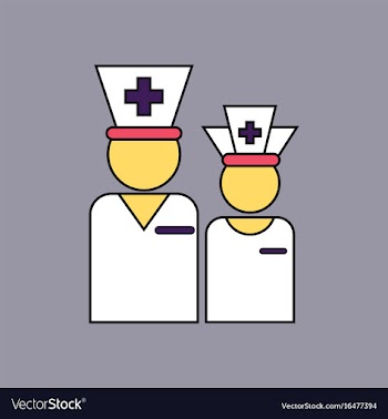 Flat icon design collection nursing staff vector image