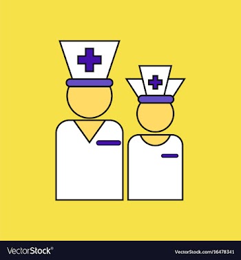 Flat icon design collection nursing staff vector image
