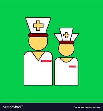 Flat icon design collection nursing staff vector image