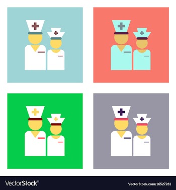 Flat icon design collection nursing staff vector image