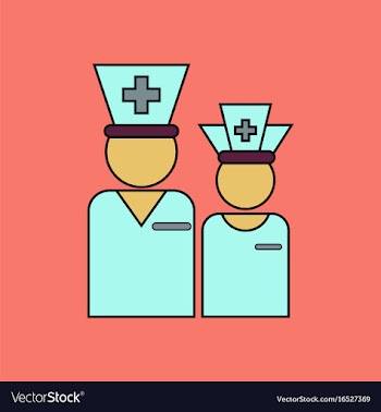Flat icon design collection nursing staff vector image