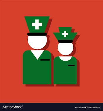 Flat icon design collection nursing staff vector image
