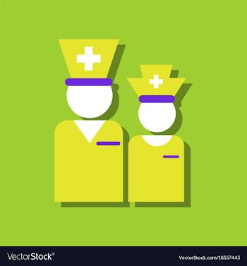 Flat icon design collection nursing staff vector image