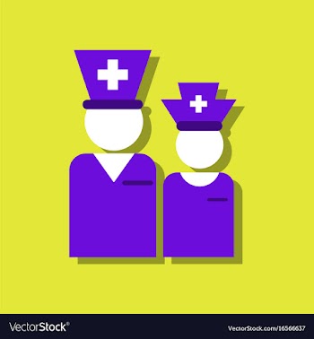 Flat icon design collection nursing staff vector image