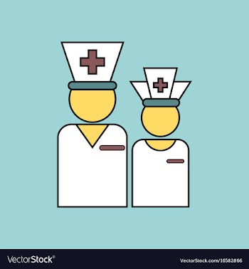 Flat icon design collection nursing staff vector image