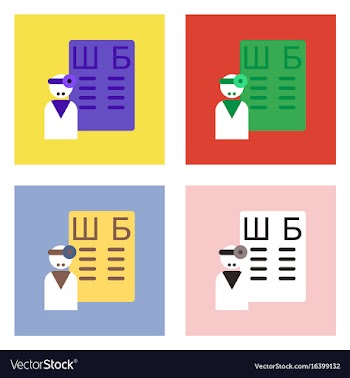 Flat icon design collection ophthalmologist and vector image