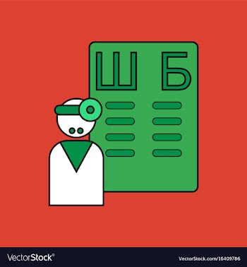 Flat icon design collection ophthalmologist and vector image