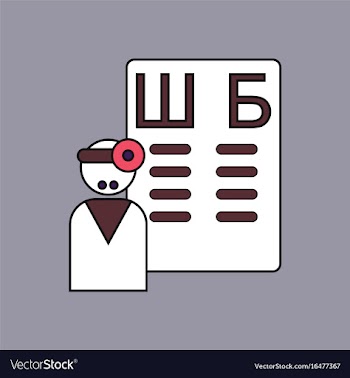 Flat icon design collection ophthalmologist and vector image