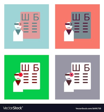 Flat icon design collection ophthalmologist and vector image