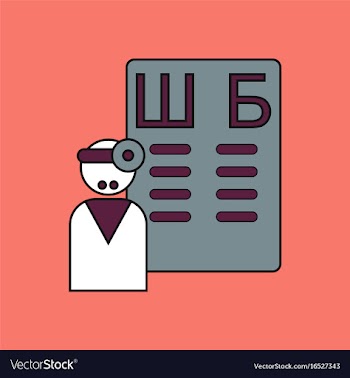 Flat icon design collection ophthalmologist and vector image