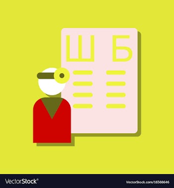 Flat icon design collection ophthalmologist and vector image