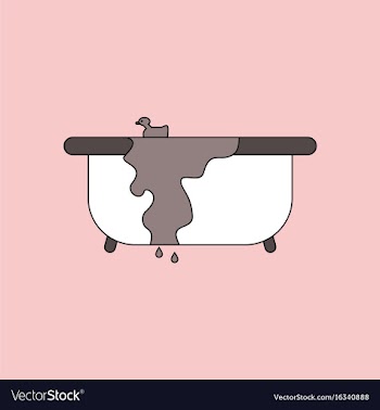 Flat icon design collection overflowing bathtub vector image