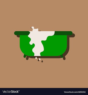 Flat icon design collection overflowing bathtub vector image