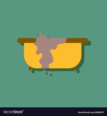 Flat icon design collection overflowing bathtub vector image