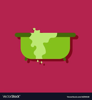Flat icon design collection overflowing bathtub vector image