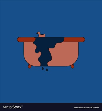 Flat icon design collection overflowing bathtub vector image