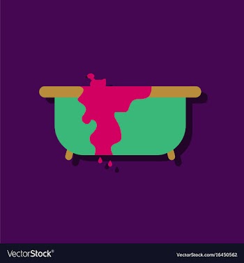 Flat icon design collection overflowing bathtub vector image
