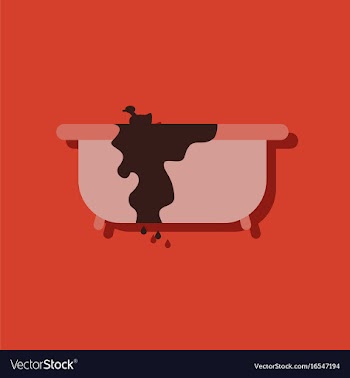 Flat icon design collection overflowing bathtub vector image