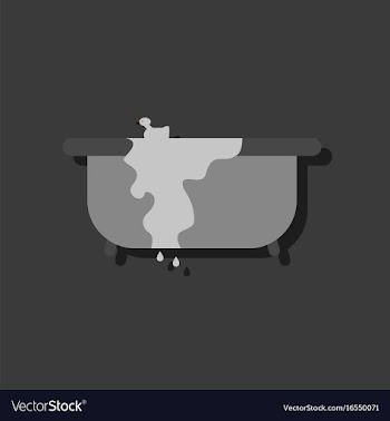 Flat icon design collection overflowing bathtub vector image