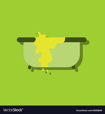 Flat icon design collection overflowing bathtub vector image