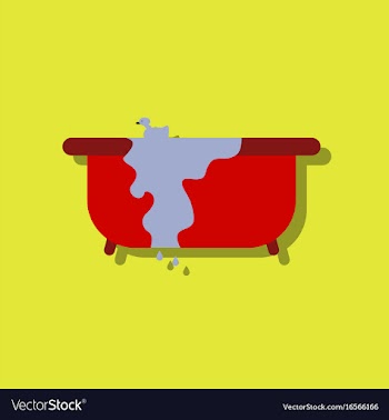 Flat icon design collection overflowing bathtub vector image