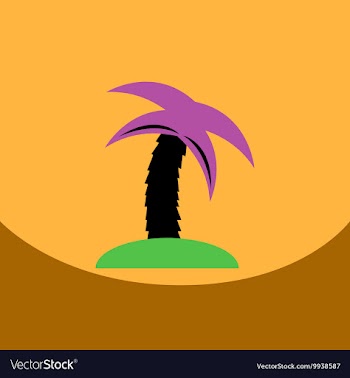 Flat icon design collection palm tree vector image