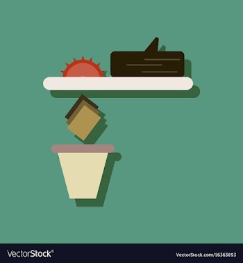 Flat icon design collection paper and trash in vector image