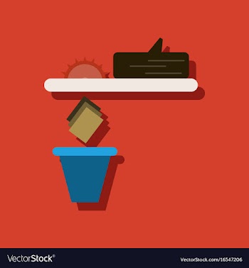 Flat icon design collection paper and trash in vector image