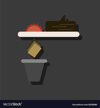 Flat icon design collection paper and trash in vector image