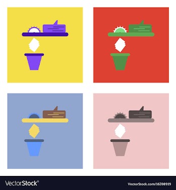 Flat icon design collection paper and trash vector image