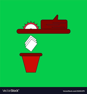 Flat icon design collection paper and trash vector image