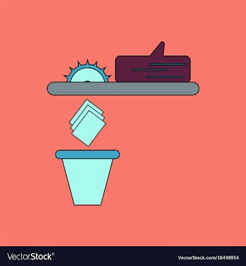 Flat icon design collection paper and trash vector image