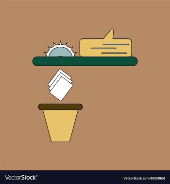 Flat icon design collection paper and trash vector image