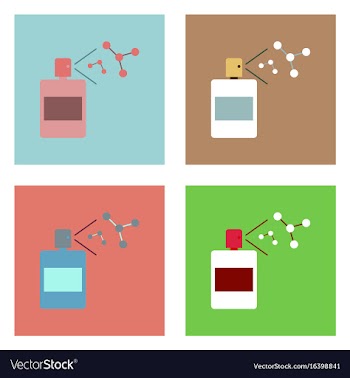 Flat icon design collection perfume and pheromones vector image