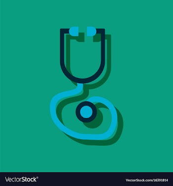 Flat icon design collection phonendoscope in vector image