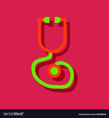 Flat icon design collection phonendoscope in vector image