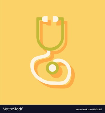 Flat icon design collection phonendoscope in vector image