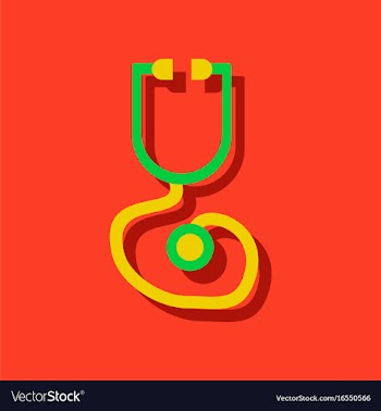 Flat icon design collection phonendoscope in vector image