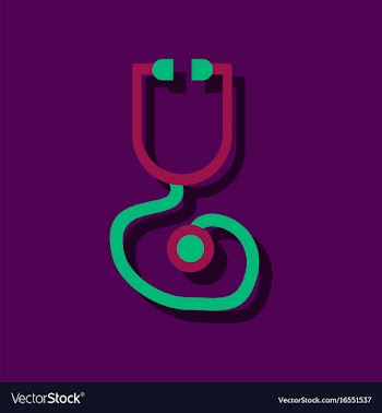 Flat icon design collection phonendoscope in vector image