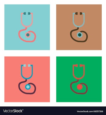 Flat icon design collection phonendoscope vector image
