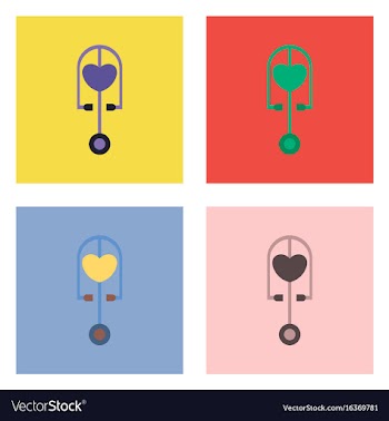 Flat icon design collection phonendoscope with vector image