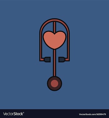 Flat icon design collection phonendoscope with vector image